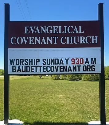 Church Signage At Evangelical Covenant Church Of Baudette, Church In Baudette, MN